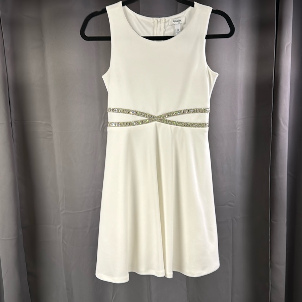 White Formal Girls Sleeveless Dress